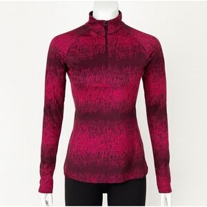 Nike 1/4 Zip‎ Top Therma-FIT Womens Small Red Just Do It Gym Athleisure Workout